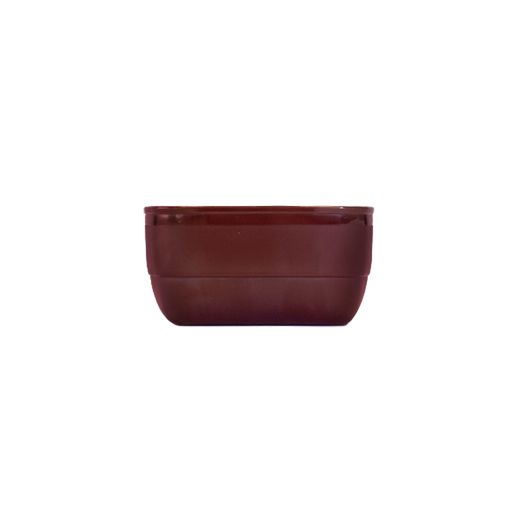 Bol rectangle rouge – vue latérale|Red rectangular bowl – side view